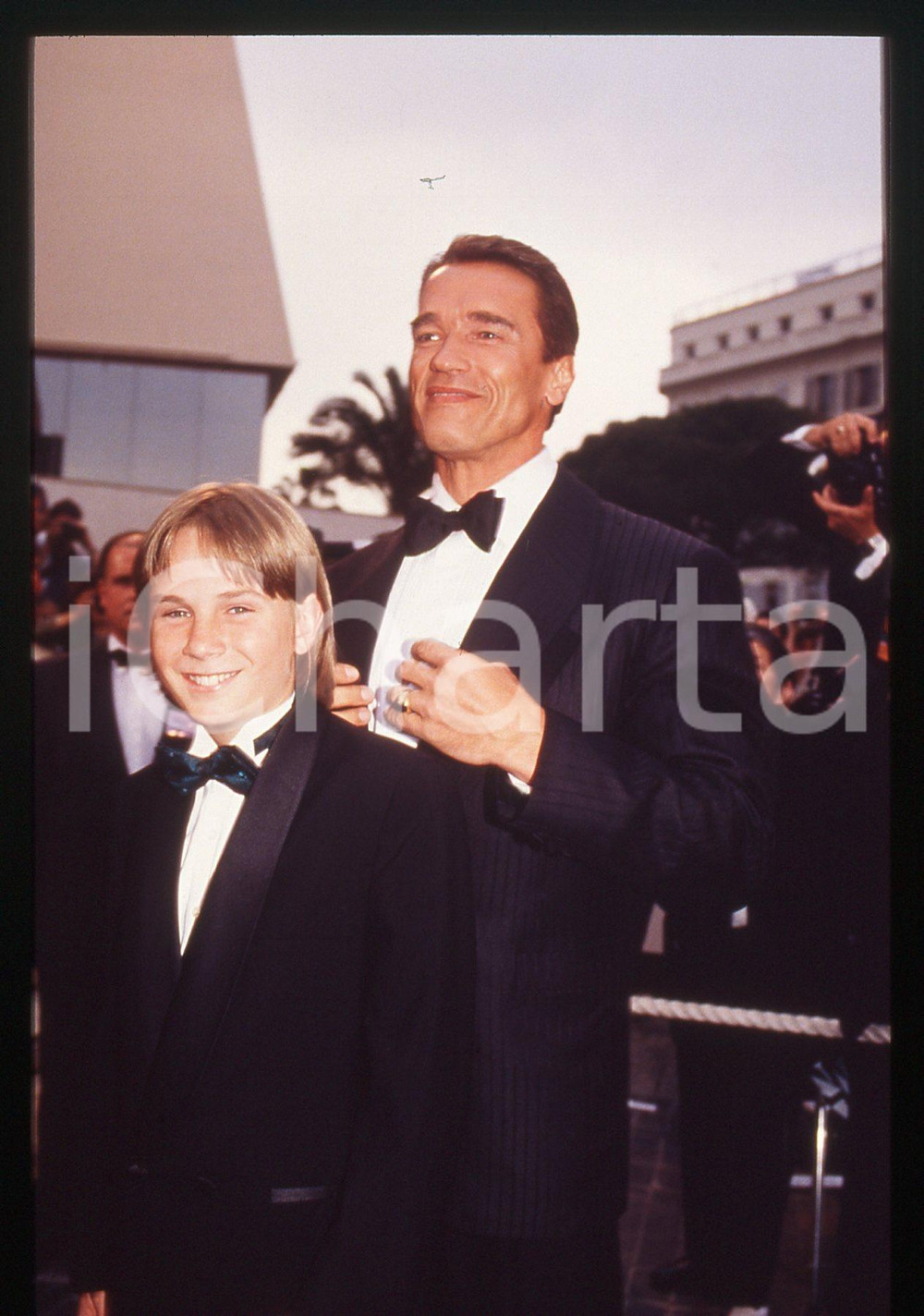 35mm vintage slide* 1993 FESTIVAL CANNES Arnold SCHWARZENEGGER Austin O'BRIEN 12