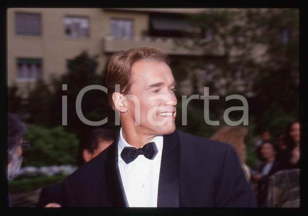 35mm vintage slide* 1992 MILANO Arnold SCHWARZENEGGER alla NOTTE dei TELEGATTI 3