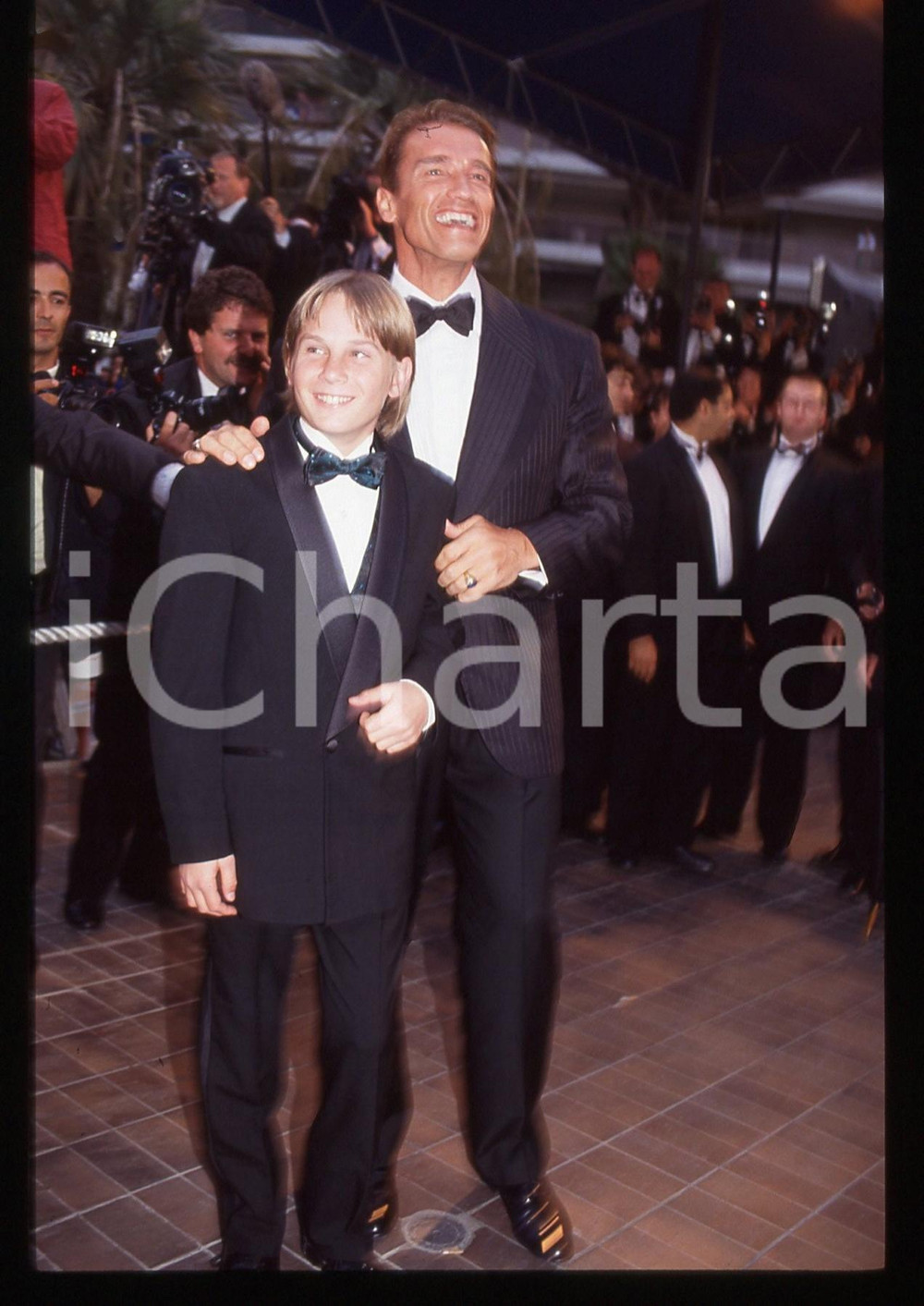35mm vintage slide* 1993 FESTIVAL CANNES Arnold SCHWARZENEGGER Austin O'BRIEN 9