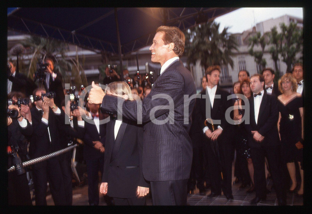 35mm vintage slide* 1993 FESTIVAL CANNES Arnold SCHWARZENEGGER Austin O'BRIEN 4