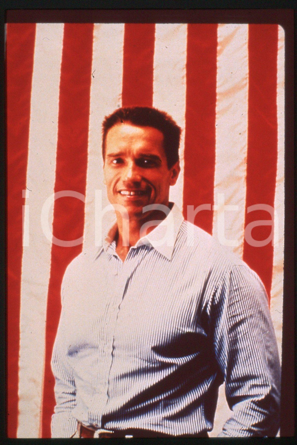 35mm vintage slide* 1985 ca COSTUME - Arnold SCHWARZENEGGER Ritratto dell'attore