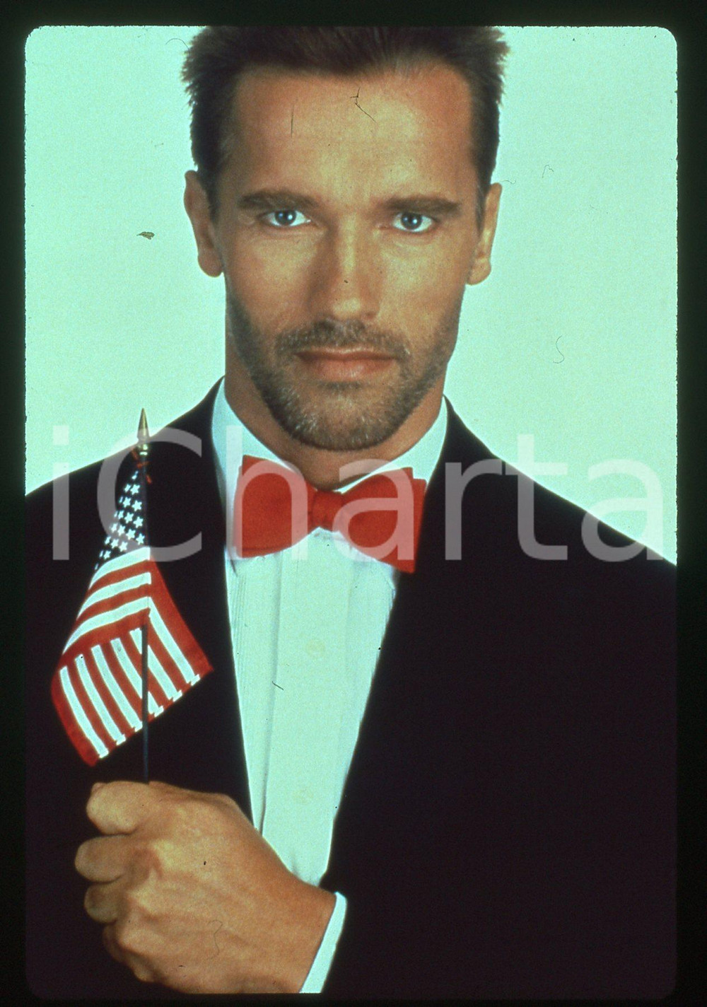 35mm vintage slide* 1985 ca COSTUME Arnold SCHWARZENEGGER Ritratto dell'attore 3