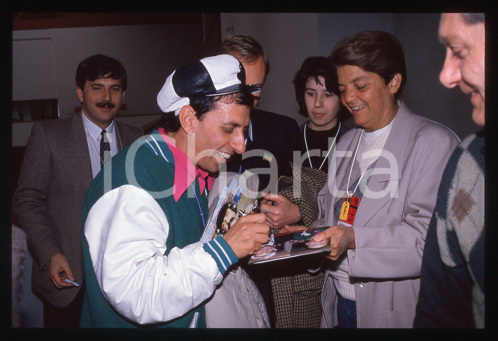 35mm vintage slide* 1990 SANREMO - SCIAMPI Mimmo SANTONASTASO firma autografi