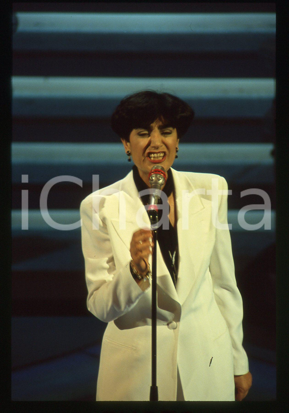 35mm vintage slide* 1992 FESTIVAL SANREMO Mia MARTINI GLI UOMINI NON CAMBIANO 7