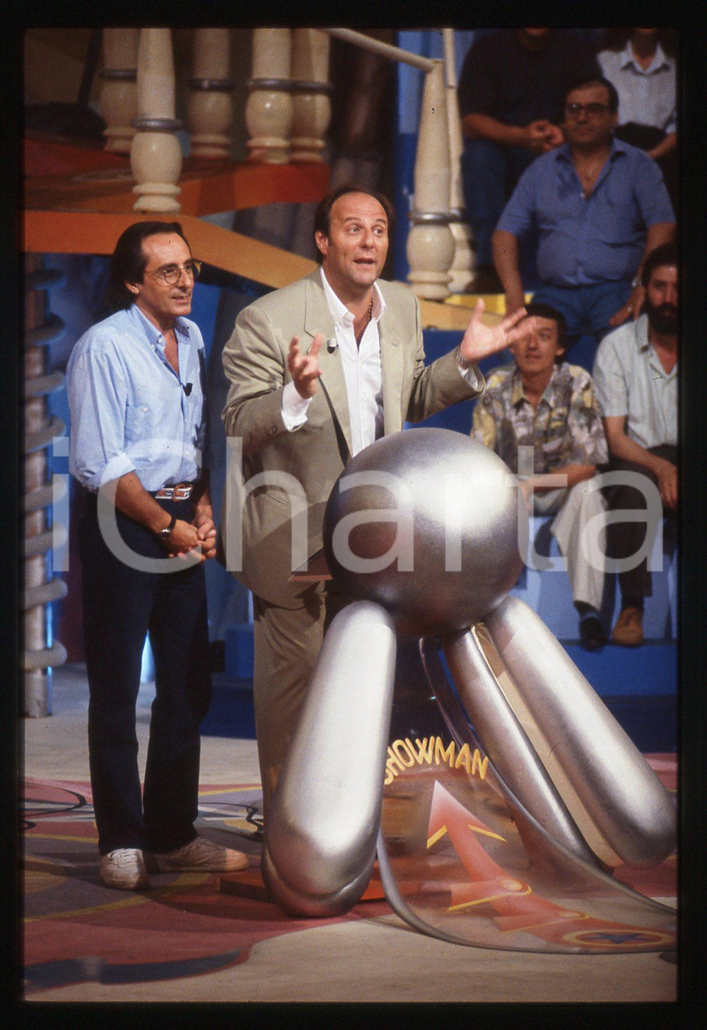 35mm vintage slide* 1995 CANALE 5 - Gerry SCOTTI e Nino FORMICOLA a IL QUIZZONE