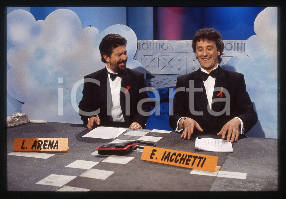 35mm vintage slide* 1995 STRISCIA LA NOTIZIA - Enzo IACCHETTI e Lello ARENA (30)