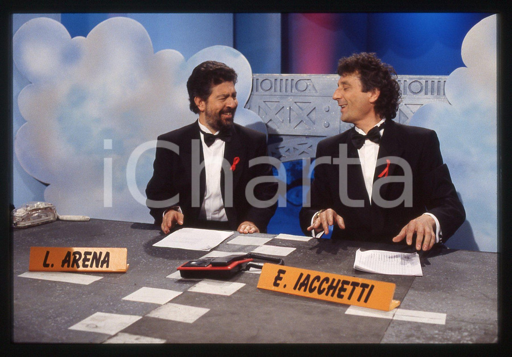 35mm vintage slide* 1995 STRISCIA LA NOTIZIA - Enzo IACCHETTI e Lello ARENA (31)