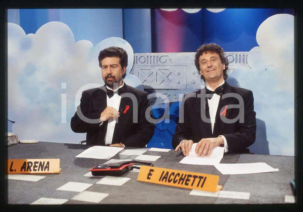 35mm vintage slide* 1995 STRISCIA LA NOTIZIA - Enzo IACCHETTI e Lello ARENA (29)