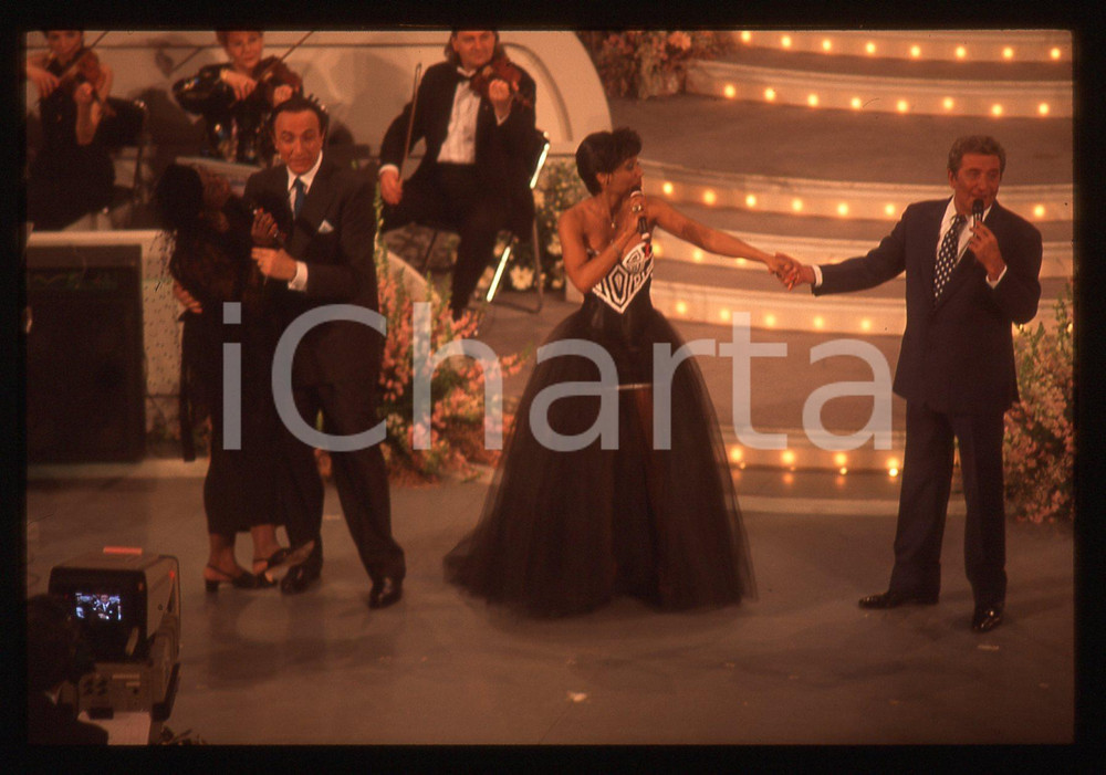 35mm vintage slide*1995 FESTIVAL SANREMO Amii STEWART Randy CROWFORD Pippo BAUDO