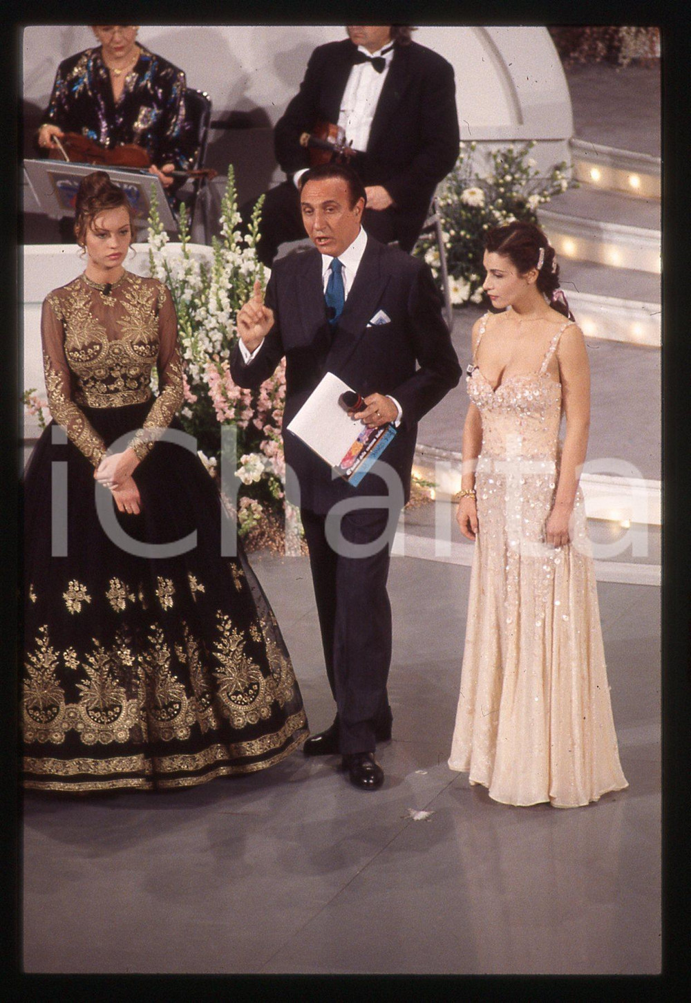 35mm vintage slide*1995 FESTIVAL SANREMO Anna FALCHI Claudia KOLL Pippo BAUDO 27