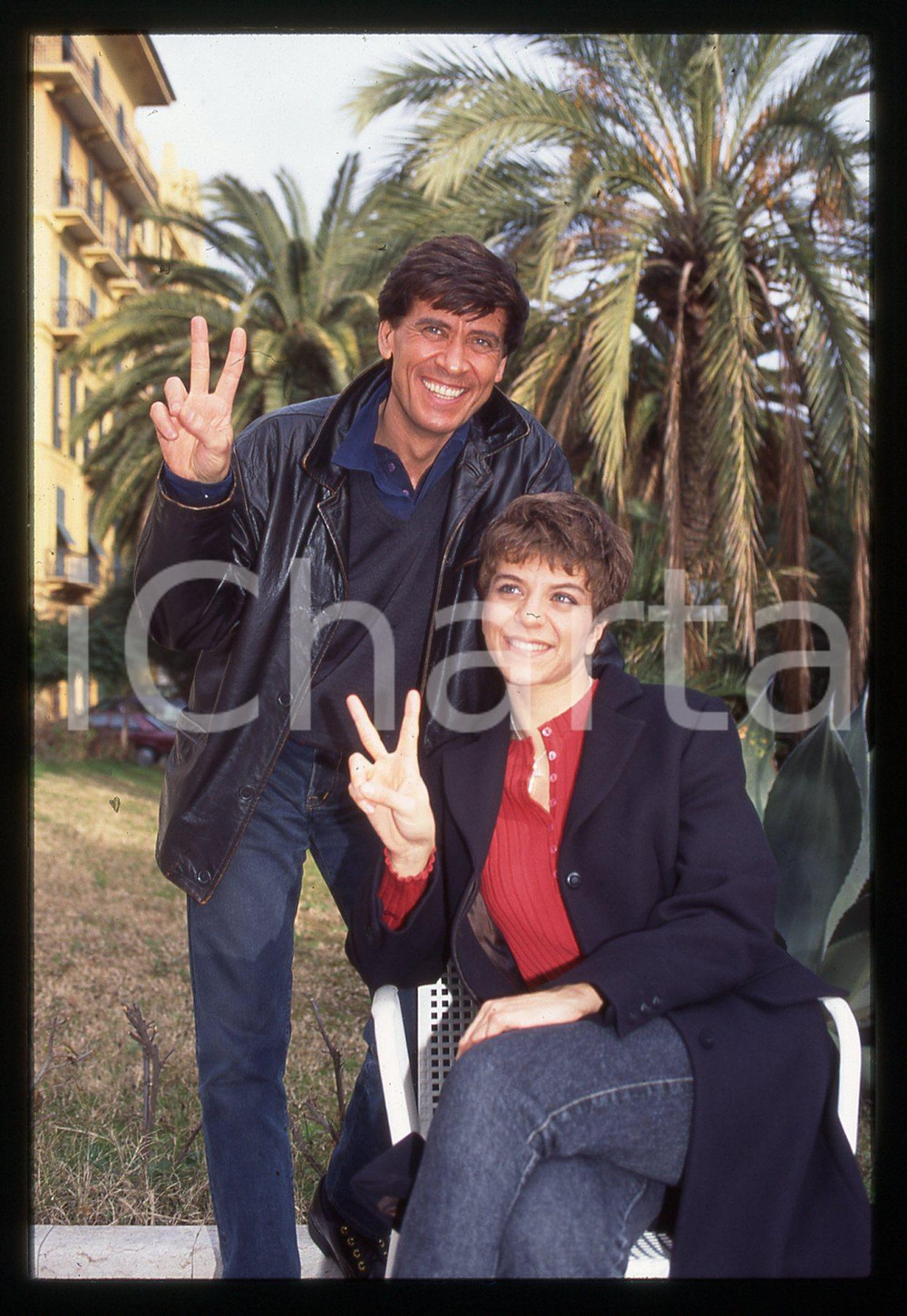 35mm vintage slide* 1995 FESTIVAL SANREMO - Gianni MORANDI e Barbara COLA (3)