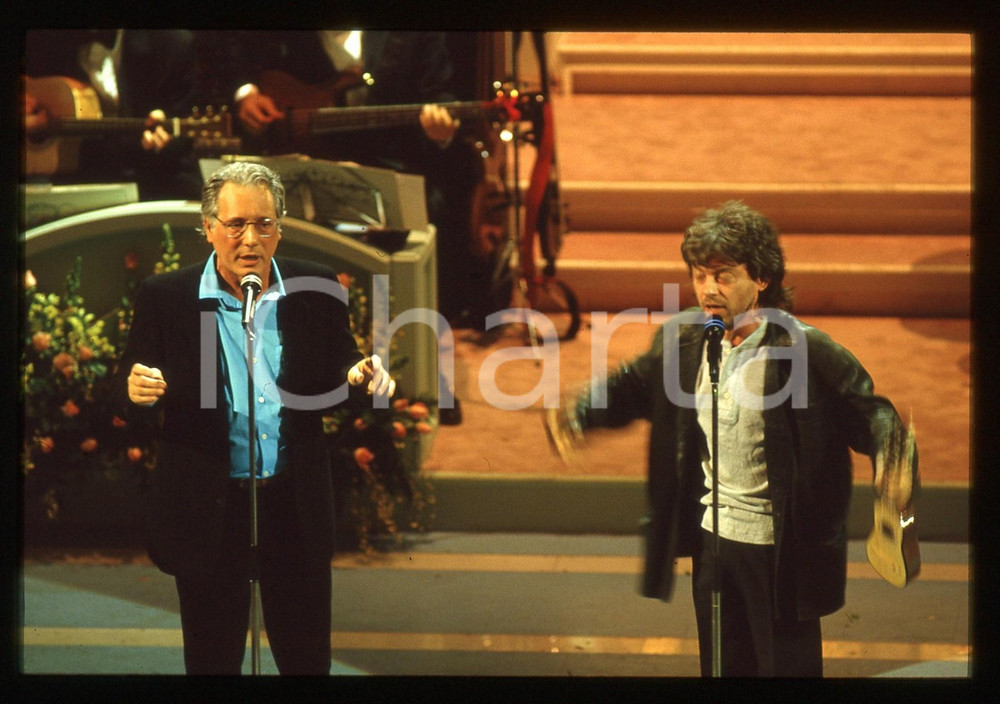 35mm vintage slide* 1994 FESTIVAL SANREMO - Enzo JANNACCI e Paolo ROSSI (3)
