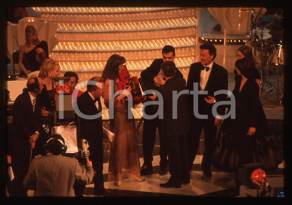 35mm vintage slide* 1997 FESTIVAL SANREMO Piero CHIAMBRETTI e Mike BONGIORNO 10
