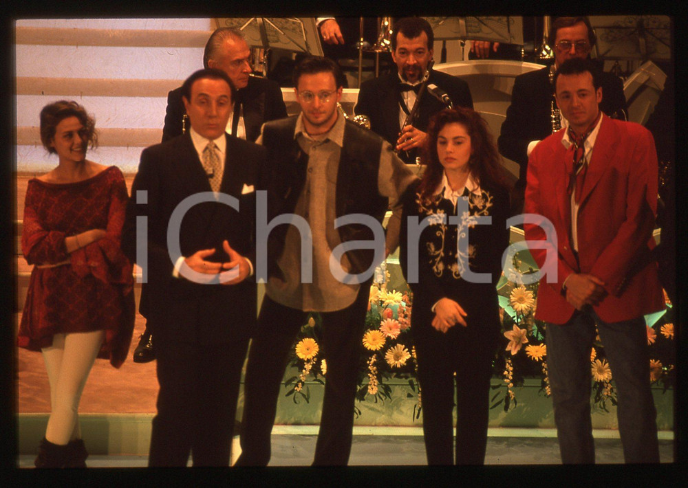 35mm vintage slide*1994 FESTIVAL SANREMO Giò DI TONNO Irene GRANDI Pippo BAUDO 2