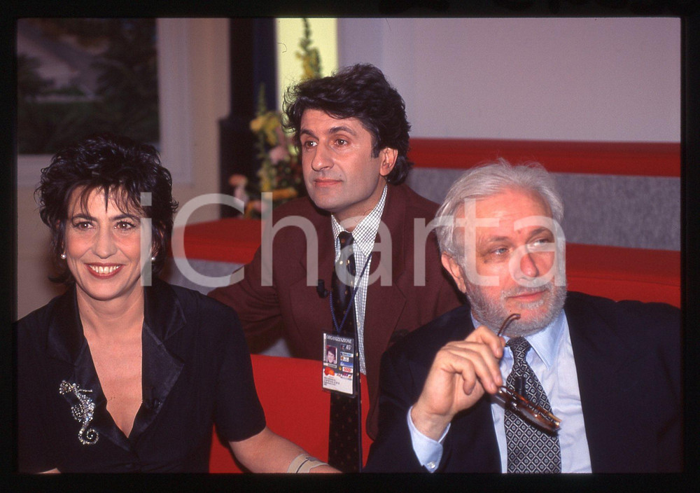 35mm vintage slide* 1995 FESTIVAL SANREMO Serena DANDINI Luciano DE CRESCENZO 2