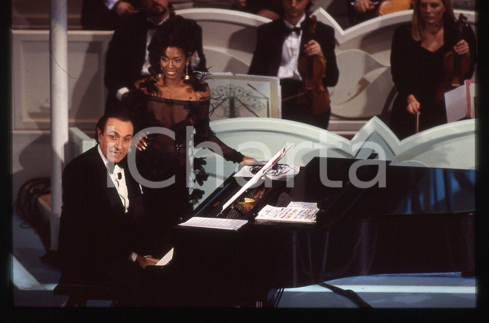 Negativo, diapositiva originale 35mm vintage slide 1994 FESTIVAL SANREMO  CANNELLE e Pippo BAUDO 3 1