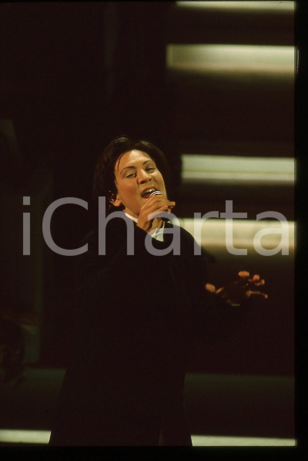 Fotografia d epoca originale 35mm vintage slide 1994 FESTIVAL SANREMO  K.D. LANG 1
