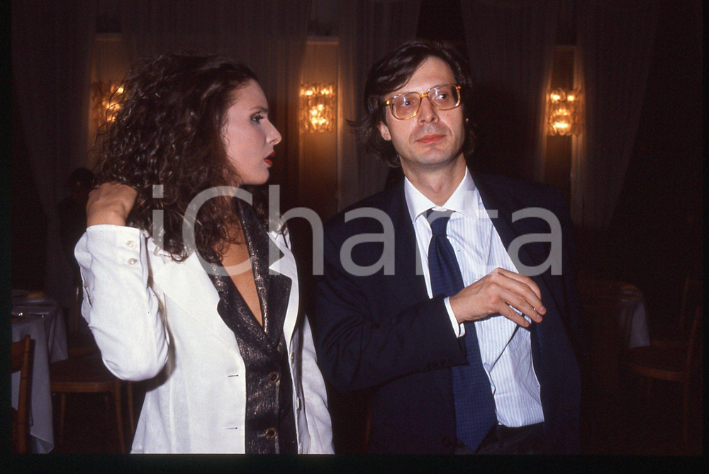 35mm vintage slide* 1994 FESTIVAL CANNES Alessandra DI SANZO e Vittorio SGARBI 2