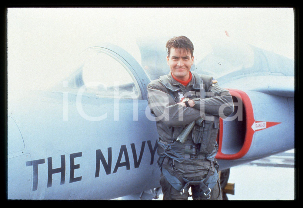 35mm vintage slide* 1991 HOT SHOTS! - Charlie SHEEN (3)