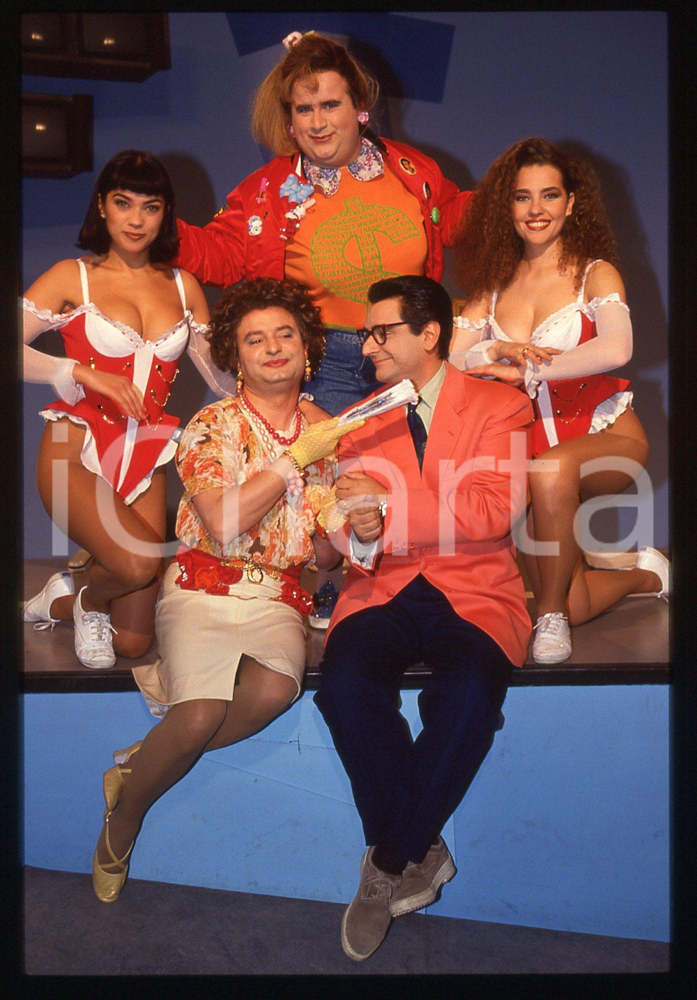 35mm vintage slide* 1992 STRISCIA LA NOTIZIA - Gianni FANTONI e Sergio VASTANO 4