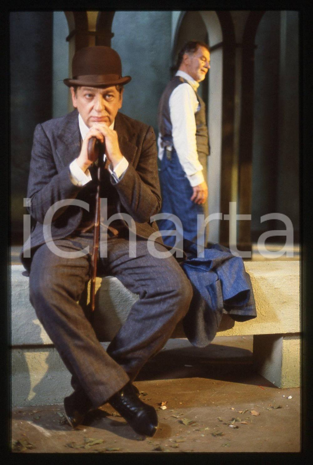 35mm vintage slide* 1986 RAI 3 ALL'USCITA - Paolo BONACELLI e Gabriele FERZETTI