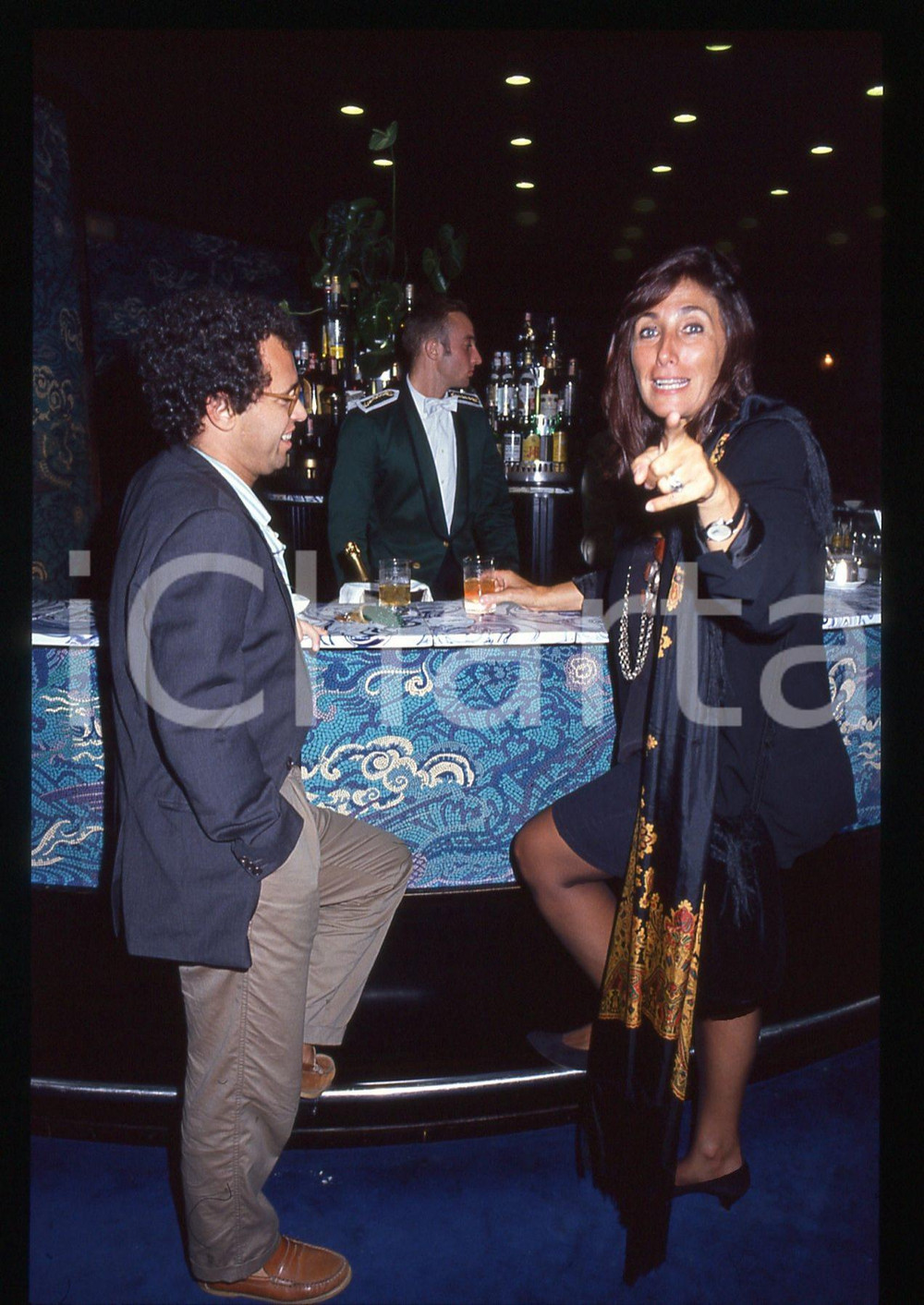 35mm vintage slide* 1990 ca COSTUME - Enrico MENTANA e Irene BIGNARDI (2)