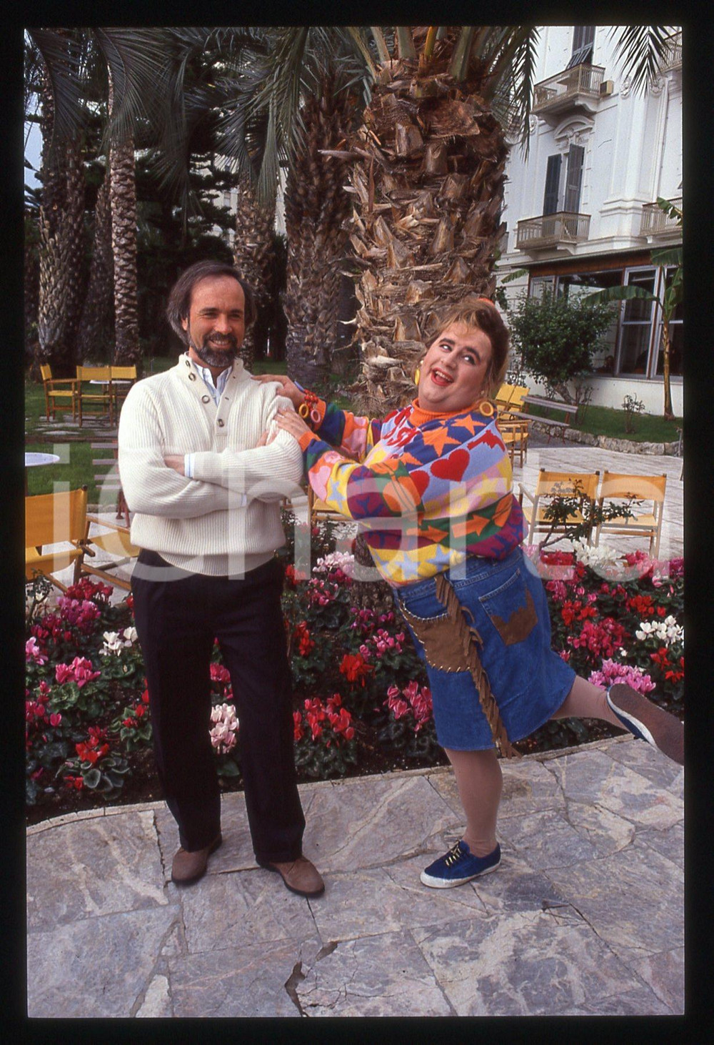 35mm vintage slide* 1992 STRISCIA LA NOTIZIA - Gianni FANTONI e Antonio RICCI 5