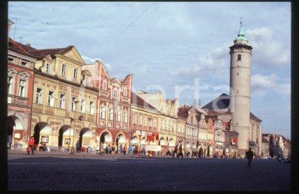 35mm vintage slide* 1990 ca CZECHOSLOVAKIA Smetana square of LITOMYSL (8)