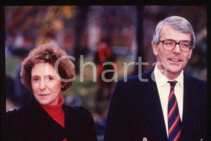 35mm vintage slide* 1990 ca UK British politician John MAJOR and wife Norma (7)