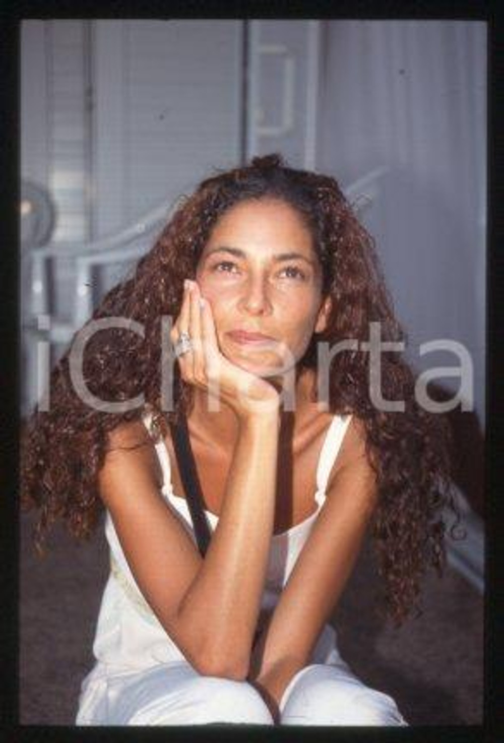Simona CAVALLARI - LIDO VENICE Italian actress 1997 * 35 mm vintage slide 9