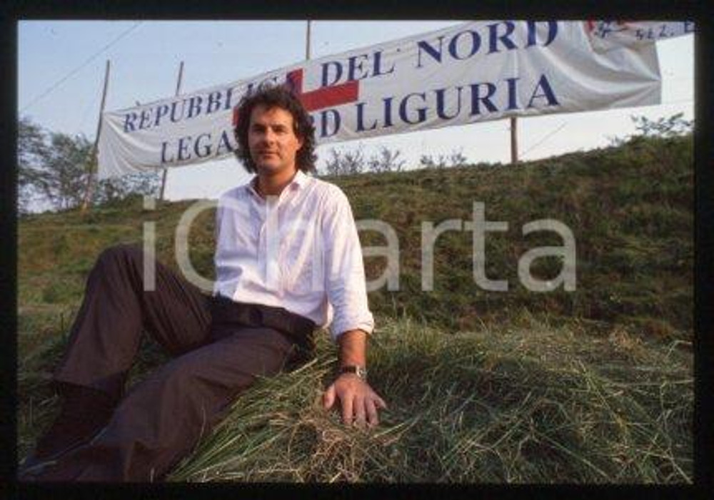 Giovanni ONGARO - LEGA NORD Ritratto del politico 1992 ca * 35mm vintage slide 6
