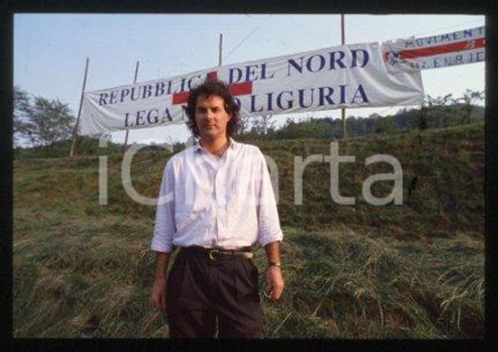 Giovanni ONGARO - LEGA NORD Ritratto del politico 1992 ca * 35mm vintage slide 7
