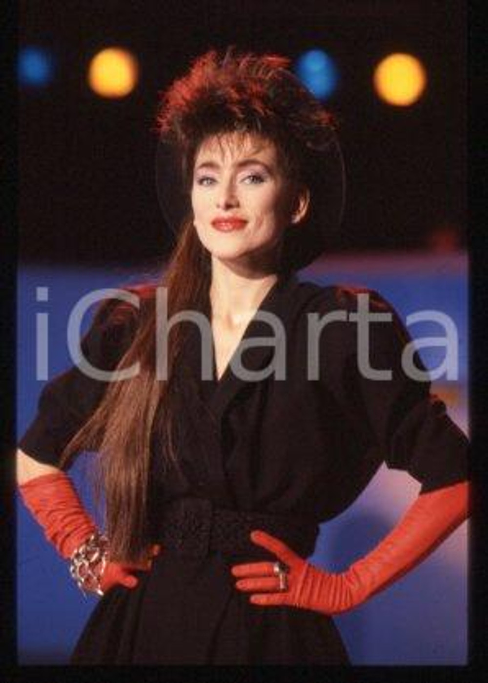 Julie PIETRI - FRANCE Ritratto della cantante 1985 ca * 35 mm vintage slide 4