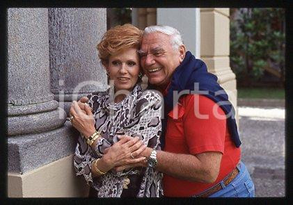35mm vintage slide* 1999 ca ITALY Ernest BORGNINE American actor and wife (112)