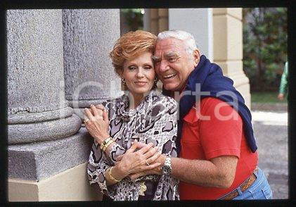 35mm vintage slide* 1999 ca ITALY Ernest BORGNINE American actor and wife (114)