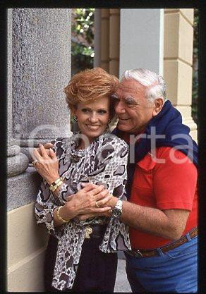 35mm vintage slide* 1999 ca ITALY Ernest BORGNINE American actor and wife (103)