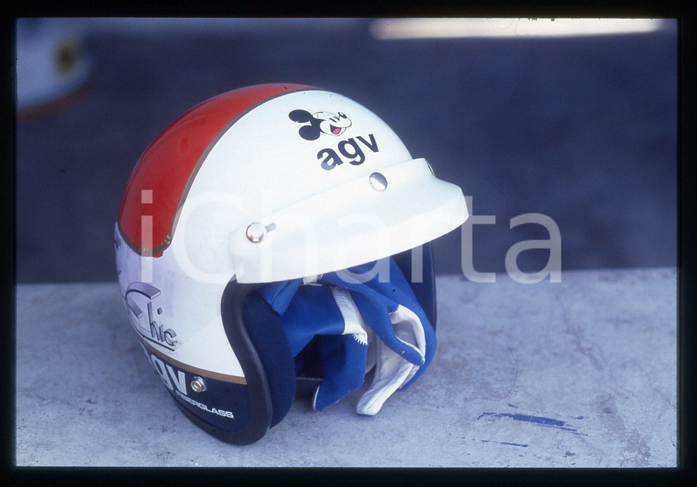 35mm vintage slide* 1986 360 KM MONZA Casco Fulvio BALLABIO TOPOLINO WALT DISNEY