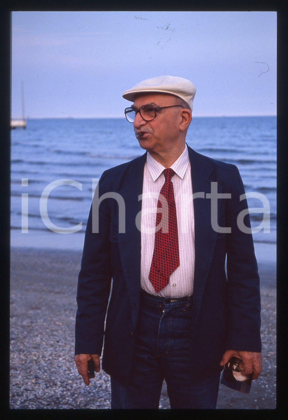 35mm vintage slide*1990 VENEZIA LIDO - Alberto LATTUADA Ritratto del regista 1