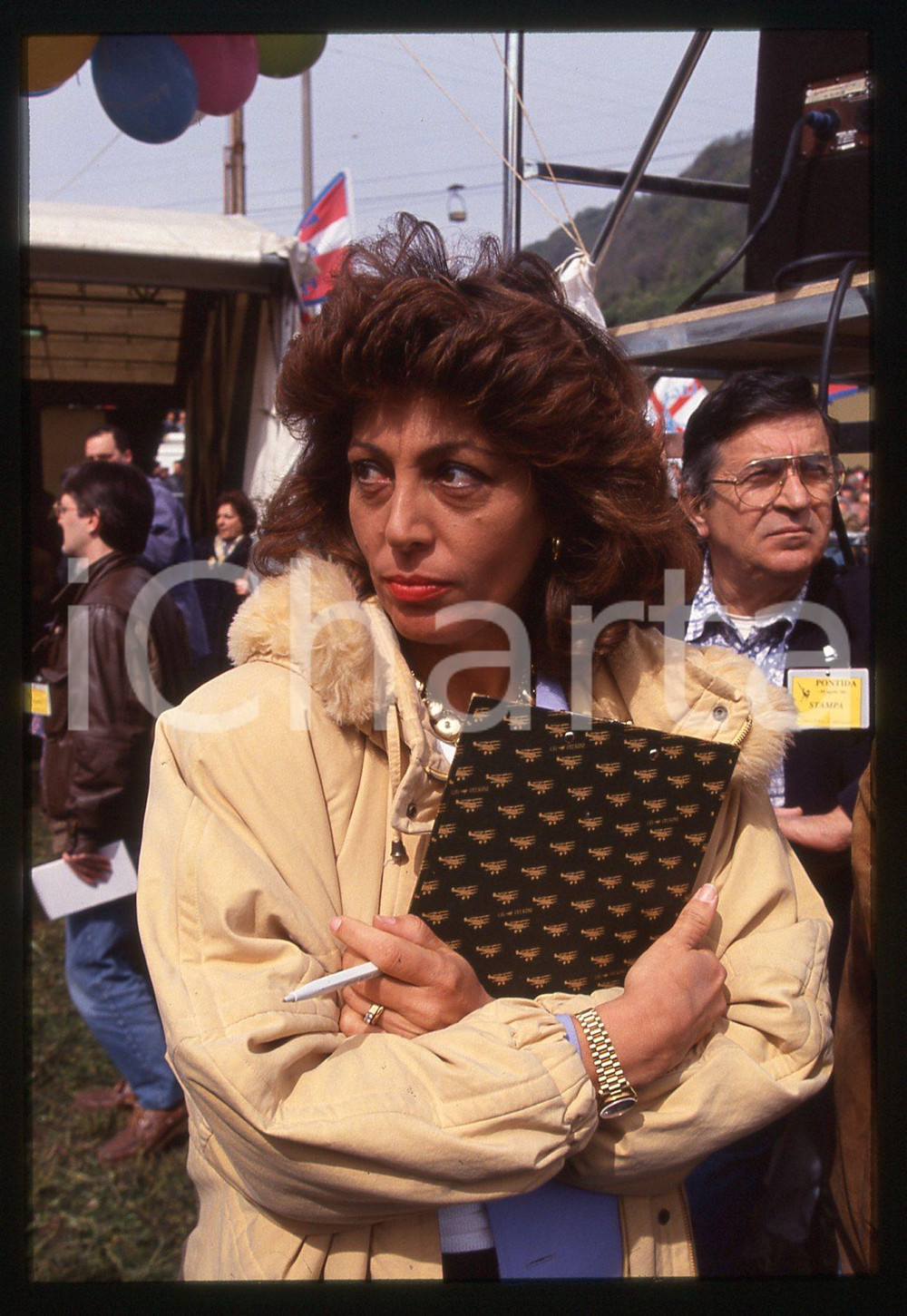 35mm vintage slide*1990ca LEGA NORD Raduno di PONTIDA Daniela VERGARA Ritratto