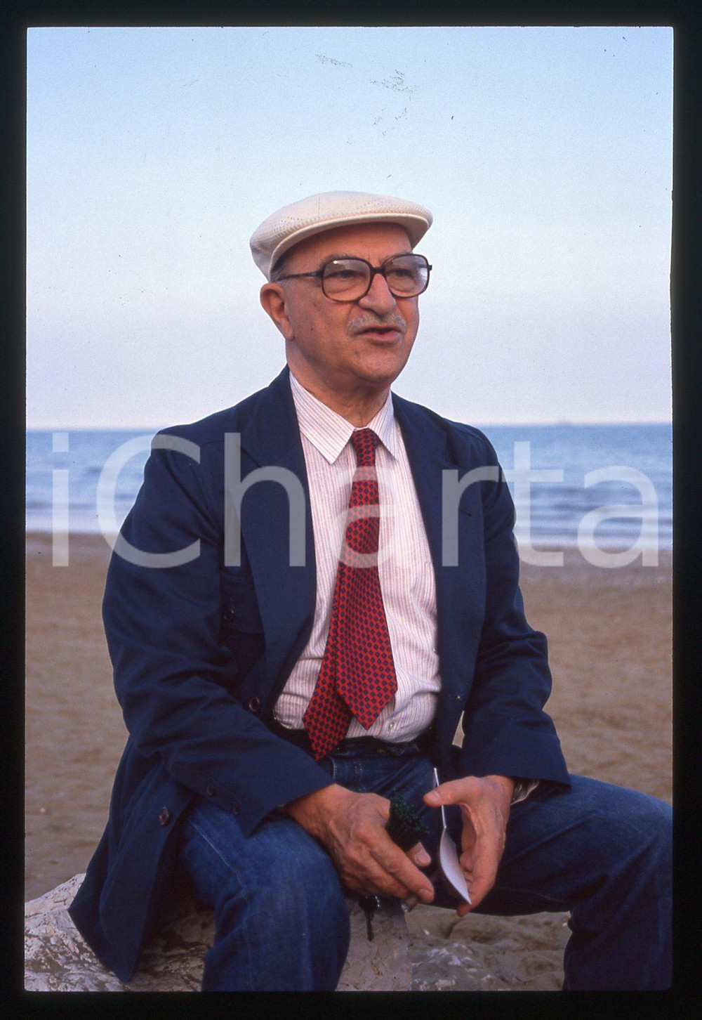 35mm vintage slide*1990 VENEZIA LIDO - Alberto LATTUADA Ritratto del regista 13