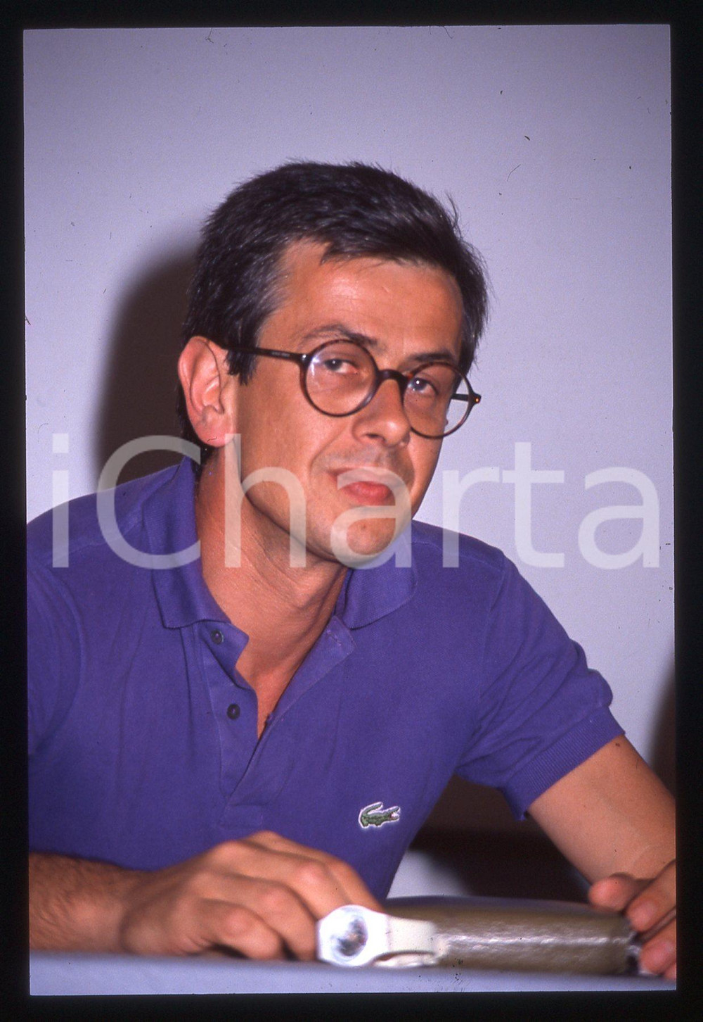 35mm vintage slide* 1985ca COSTUME Chicco TESTA Ritratto del politico