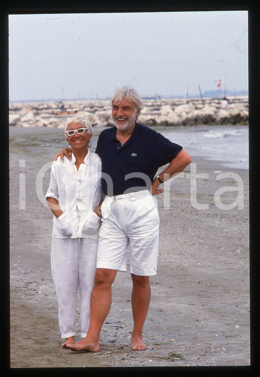 35mm vintage slide* 1990ca LIDO DI VENEZIA Lina WERTMULLER e Enrico JOB Ritratto