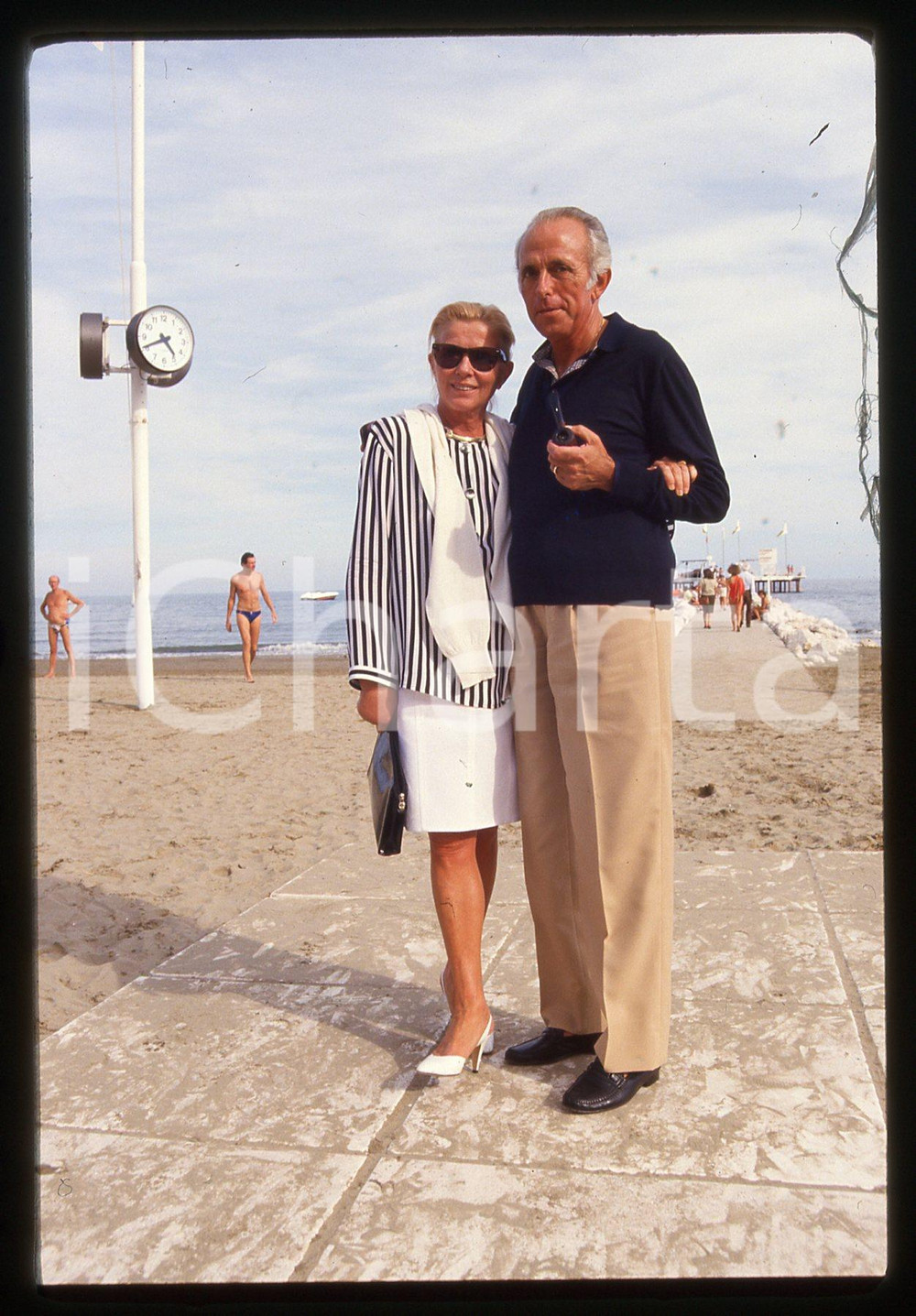 35mm vintage slide*1985ca LIDO DI VENEZIA Delia SCALA e Arturo FREMURA 3