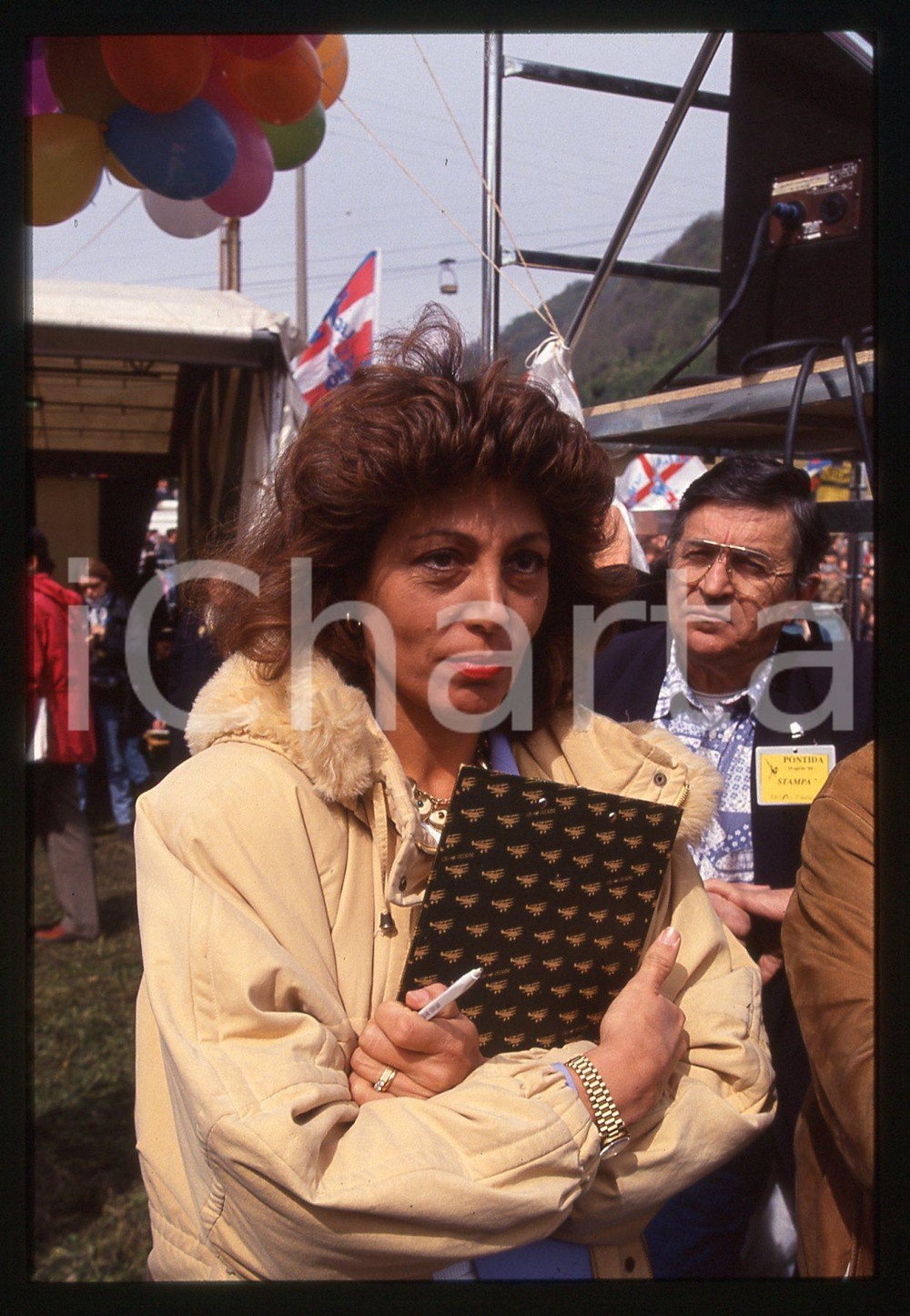 35mm vintage slide*1990ca LEGA NORD Raduno di PONTIDA Daniela VERGARA Ritratto 1