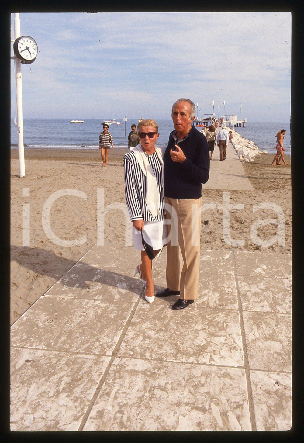 35mm vintage slide*1985ca LIDO DI VENEZIA Delia SCALA e Arturo FREMURA 6