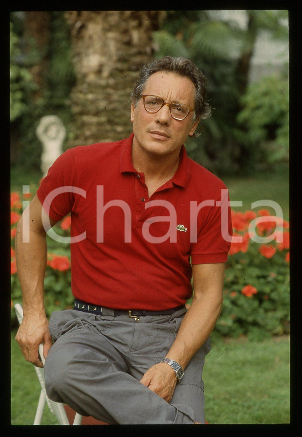 35mm vintage slide* 1990ca COSTUME Enzo IANNACCI Ritratto del cantautore 2