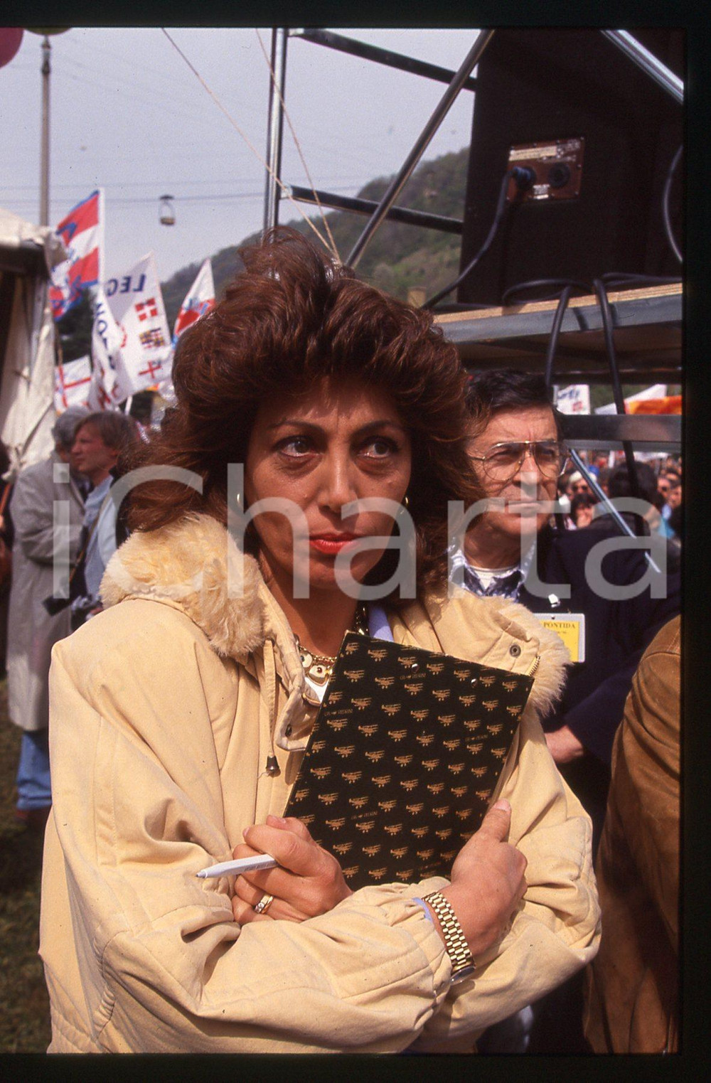 35mm vintage slide*1990ca LEGA NORD Raduno di PONTIDA Daniela VERGARA Ritratto 2