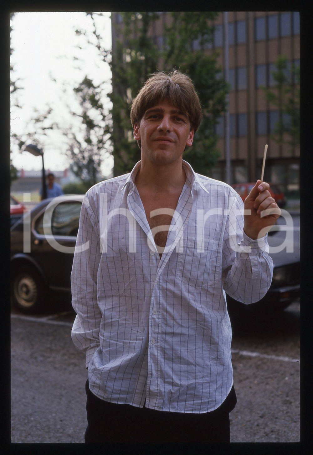 35mm vintage slide* 1988 COLLETTI BIANCHI Fabio SARTOR sul set - Ritratto (4)