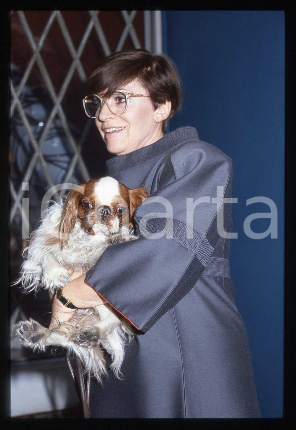 35mm vintage slide* 1995ca SPETTACOLO Franca VALERI Ritratto con cane (7)