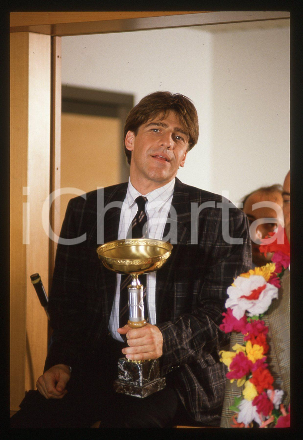 35mm vintage slide* 1988 COLLETTI BIANCHI Fabio SARTOR sul set della serie tv